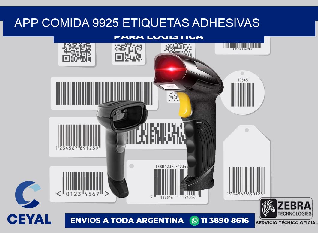 App comida 9925 etiquetas adhesivas