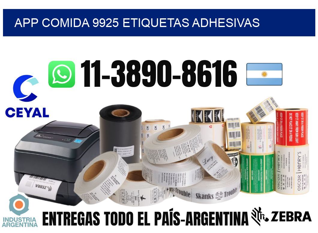 App comida 9925 etiquetas adhesivas