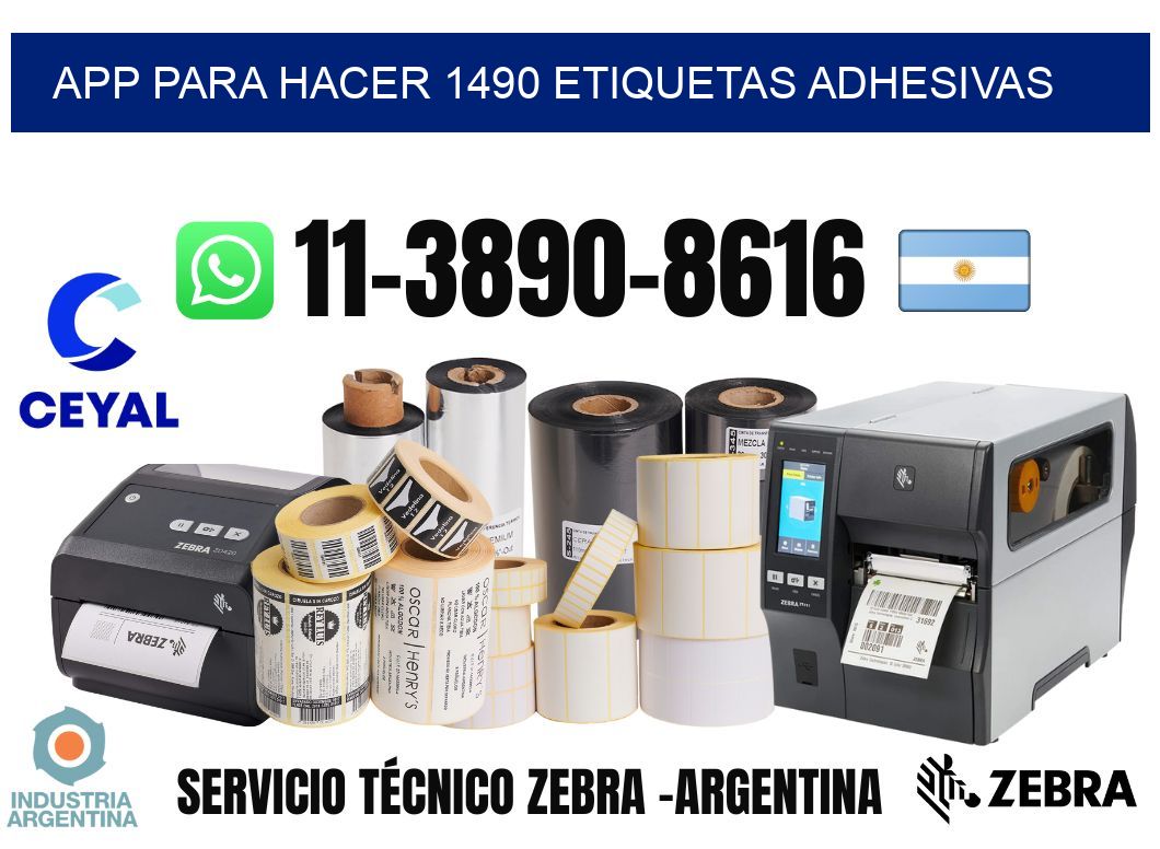 App para hacer 1490 etiquetas adhesivas