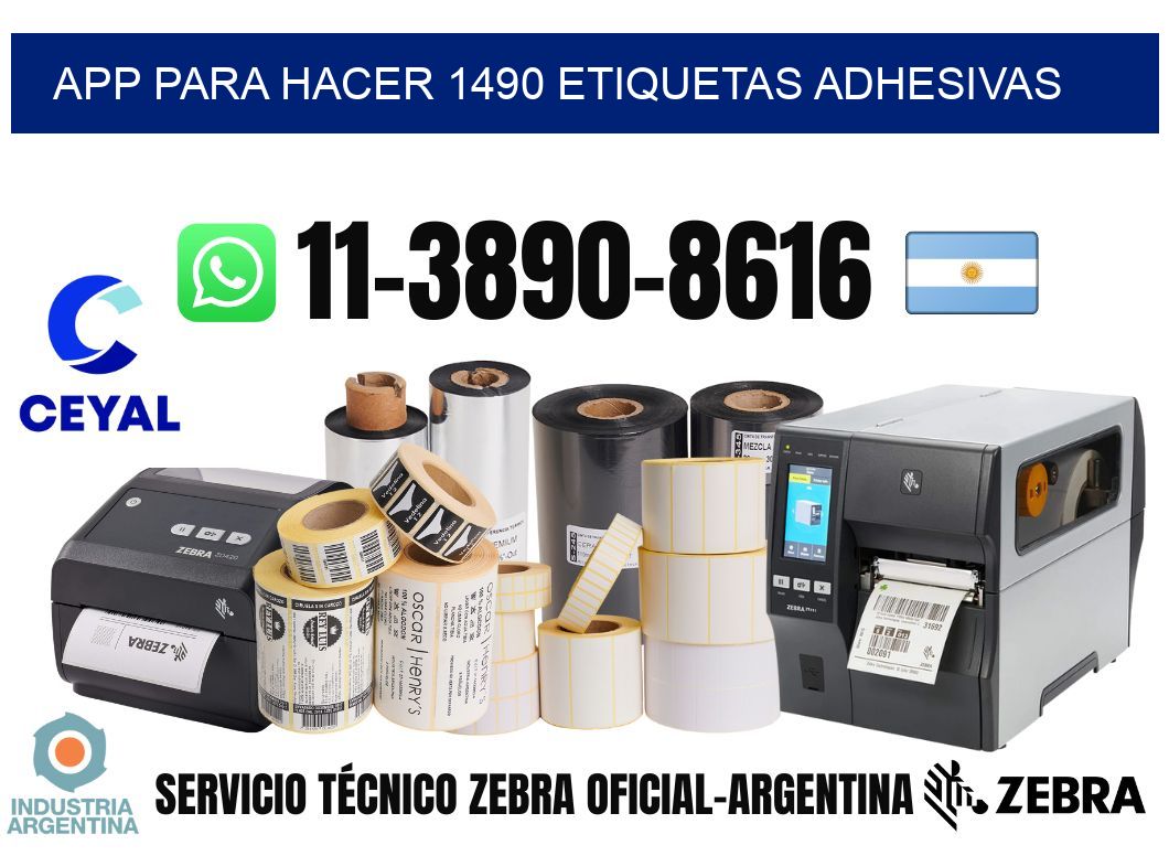 App para hacer 1490 etiquetas adhesivas