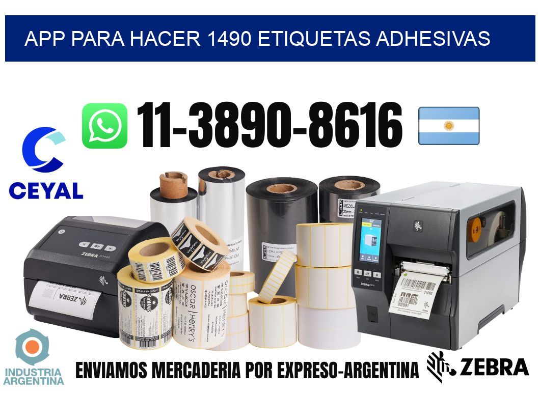 App para hacer 1490 etiquetas adhesivas