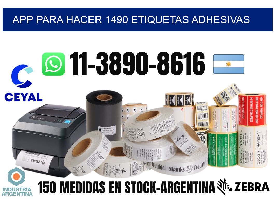 App para hacer 1490 etiquetas adhesivas