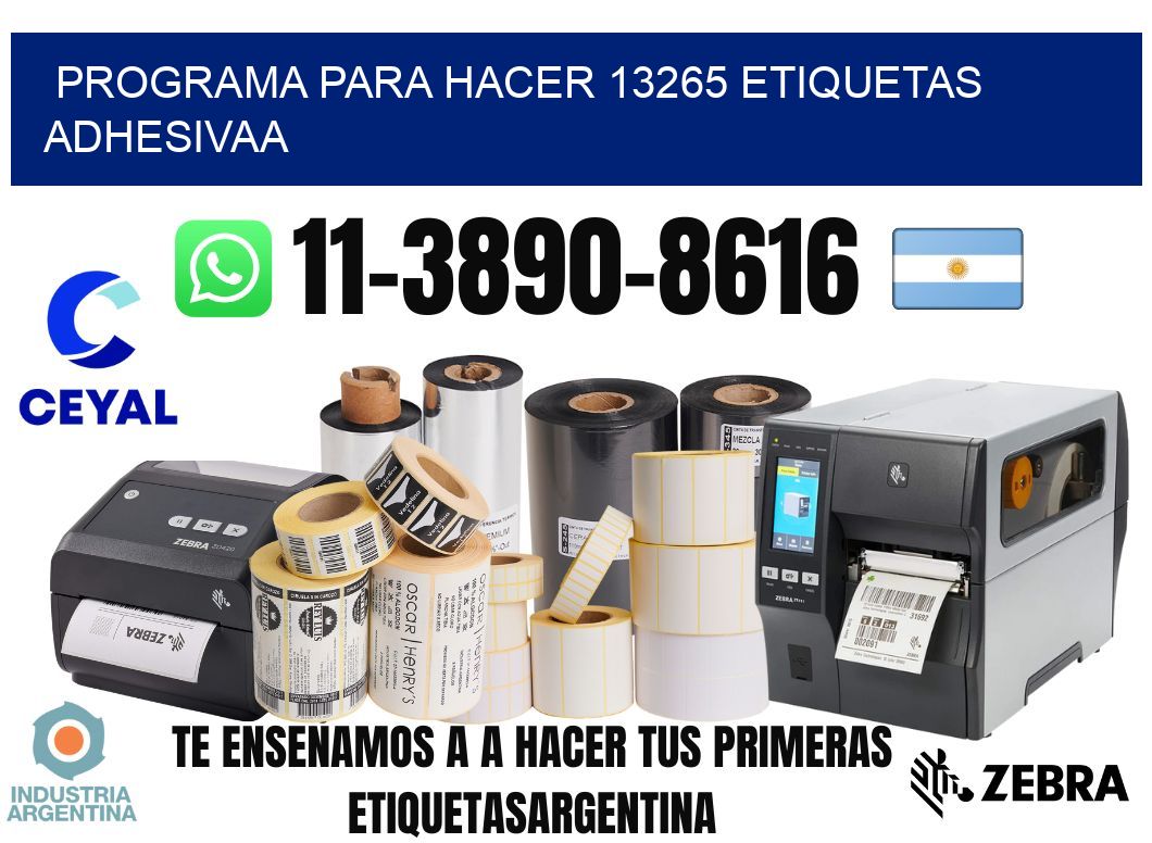 Programa para hacer 13265 etiquetas adhesivaa