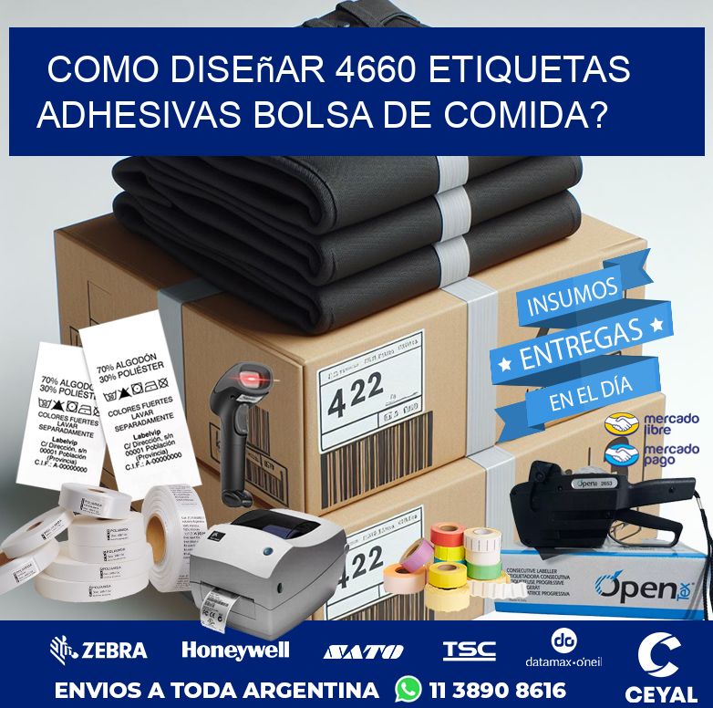 como diseñar 4660 etiquetas adhesivas bolsa de comida?