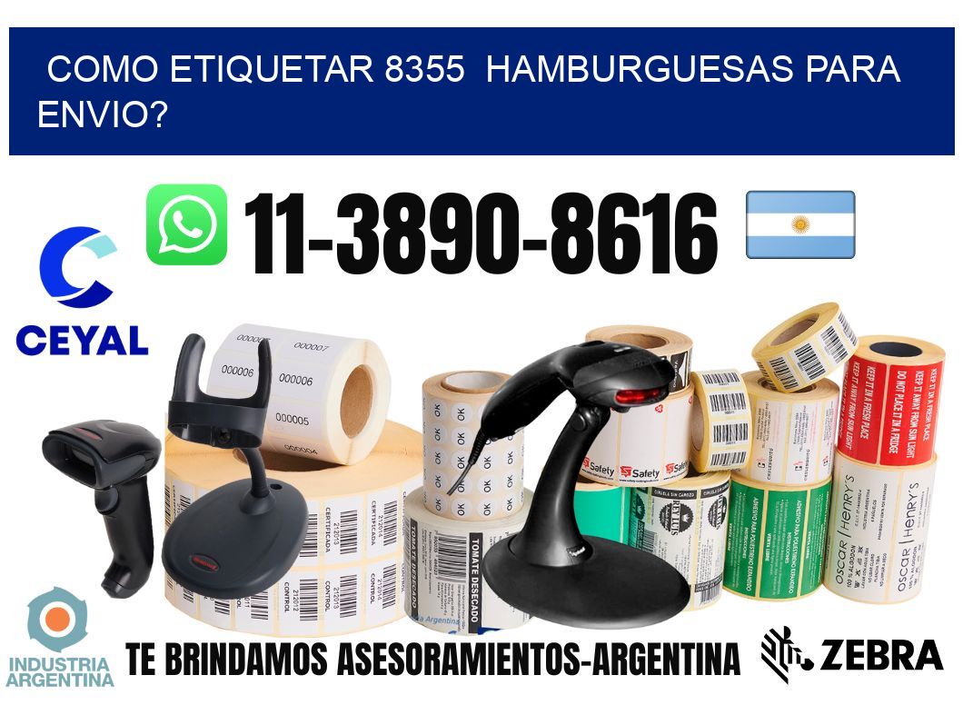 como etiquetar 8355 hamburguesas para envio?