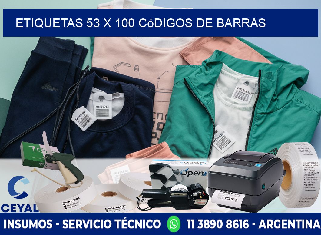 etiquetas 53 x 100 códigos de barras