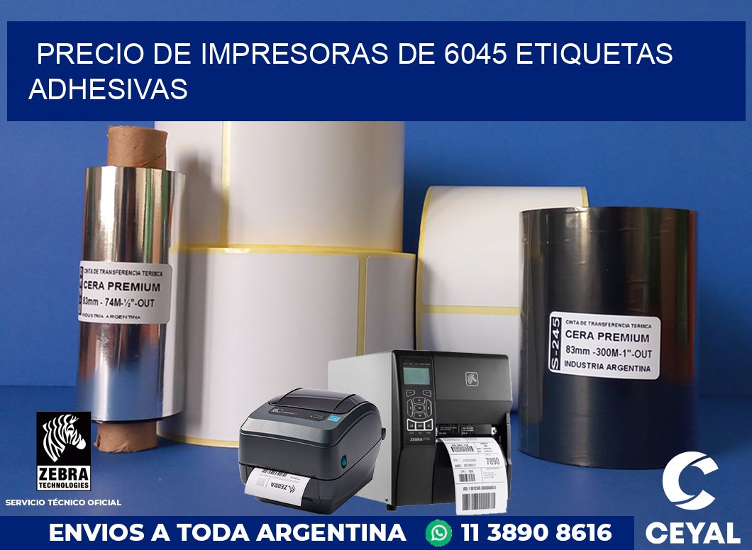 precio de impresoras de 6045 etiquetas adhesivas