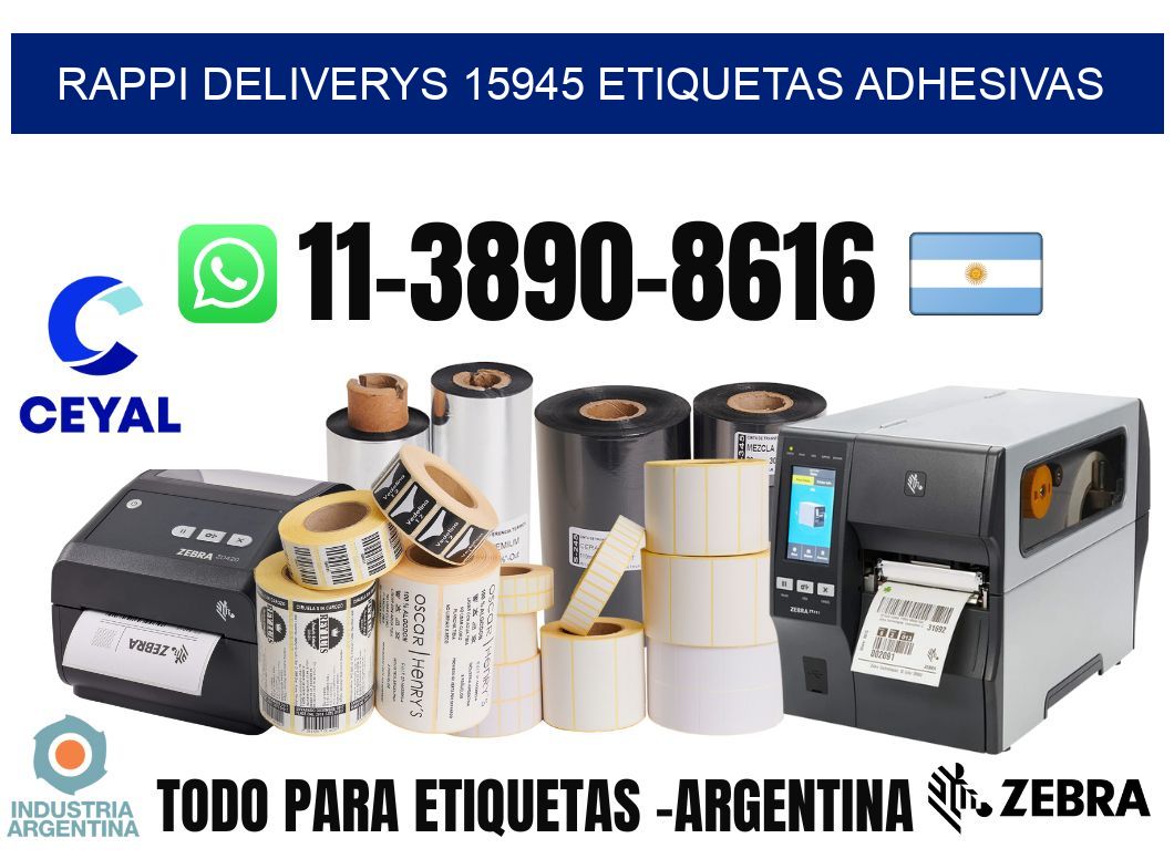 rappi deliverys 15945 etiquetas adhesivas