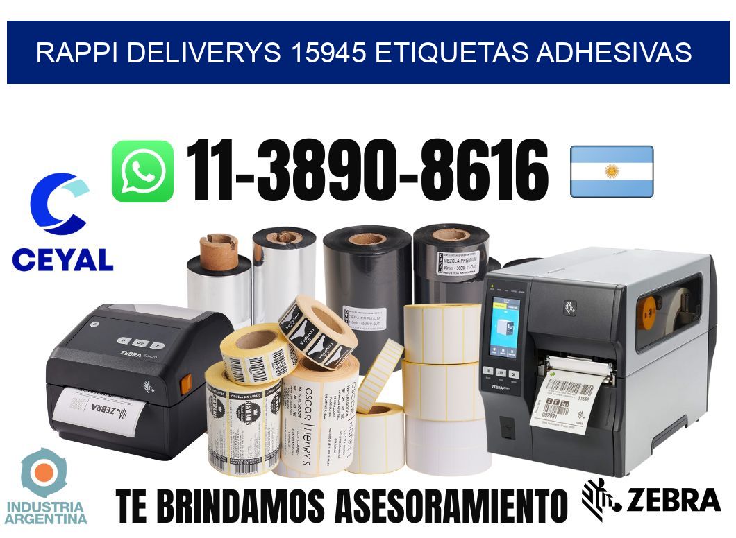 rappi deliverys 15945 etiquetas adhesivas