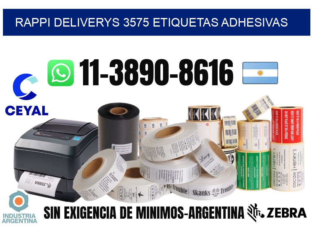 rappi deliverys 3575 etiquetas adhesivas