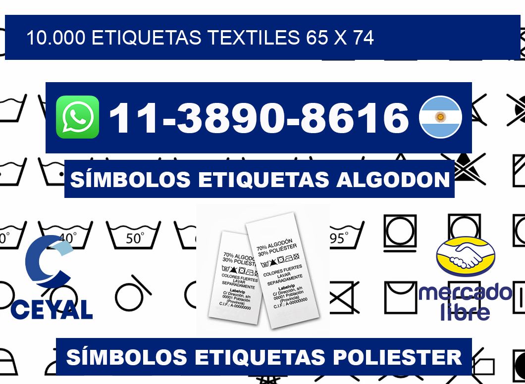 10.000 ETIQUETAS TEXTILES 65 x 74