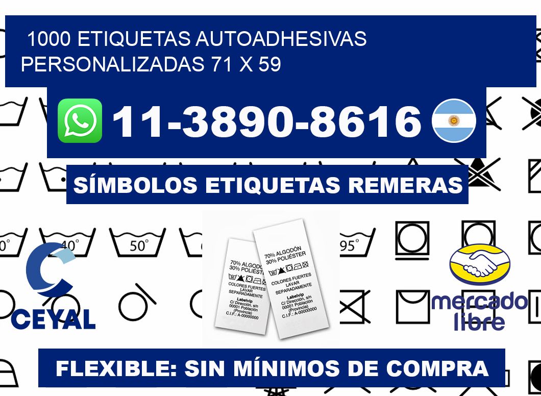 1000 Etiquetas autoadhesivas personalizadas 71 x 59