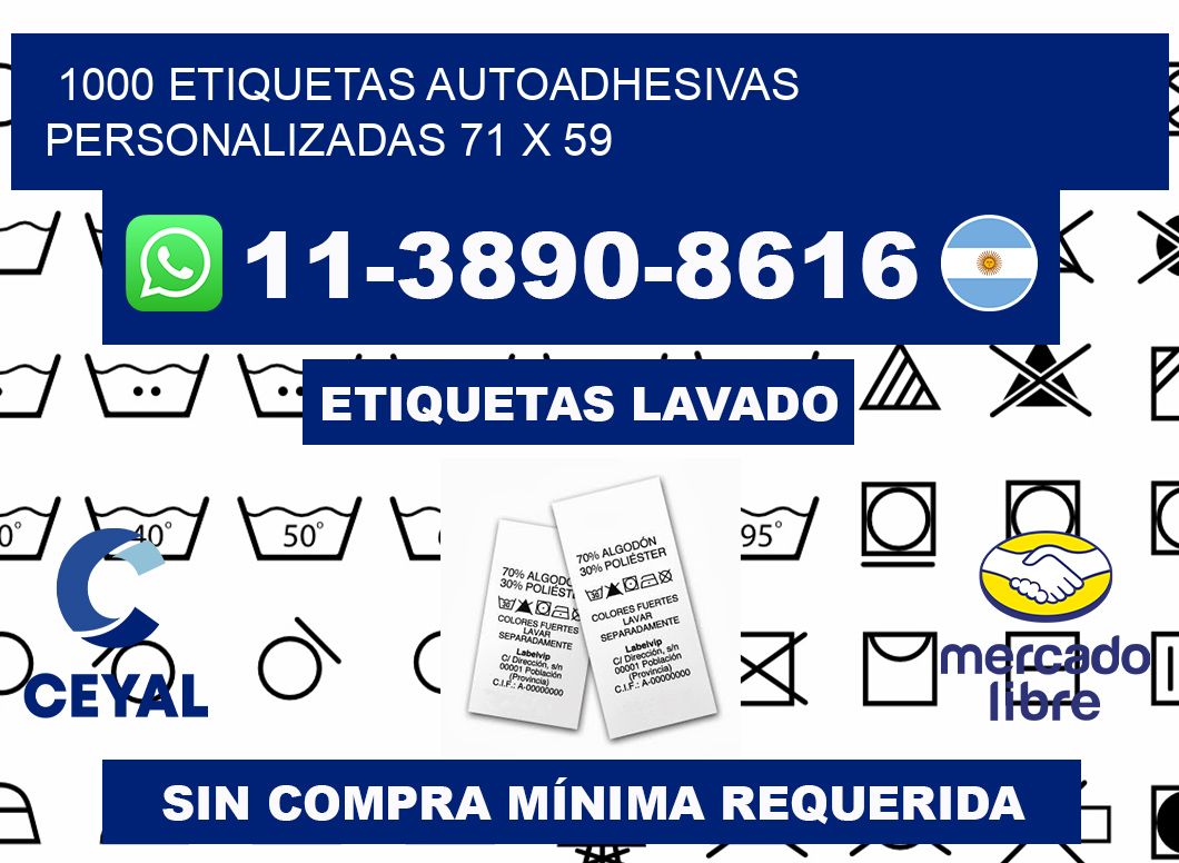 1000 Etiquetas autoadhesivas personalizadas 71 x 59
