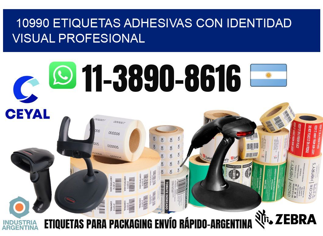 10990 Etiquetas adhesivas con identidad visual profesional