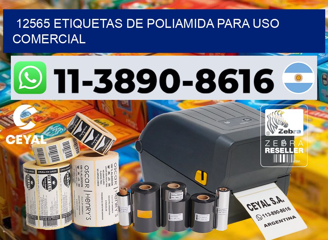 12565 Etiquetas de poliamida para uso comercial
