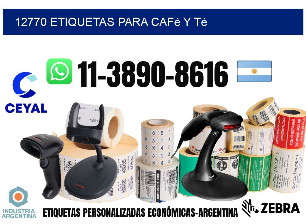 12770 Etiquetas para café y té