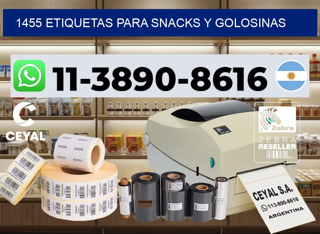 1455 Etiquetas para snacks y golosinas