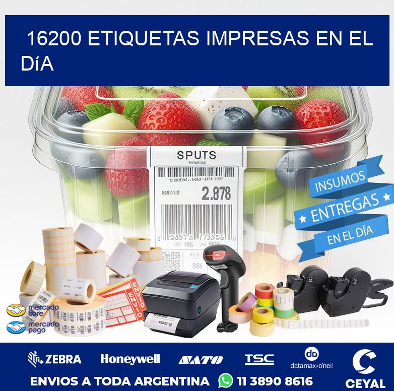 16200 Etiquetas impresas en el día