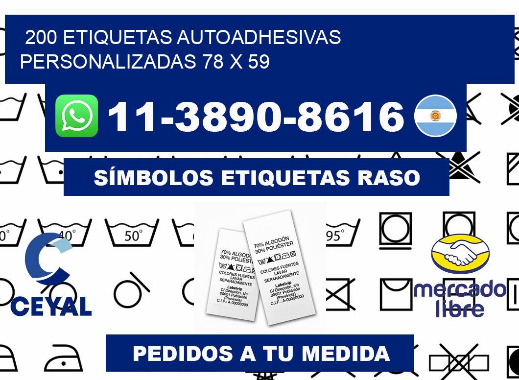 200 Etiquetas autoadhesivas personalizadas 78 x 59