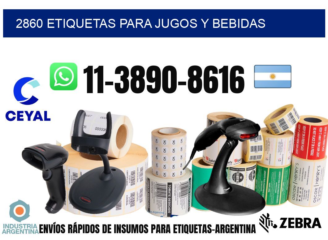 2860 Etiquetas para jugos y bebidas