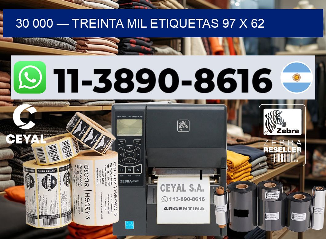 30 000 — treinta mil etiquetas 97 x 62