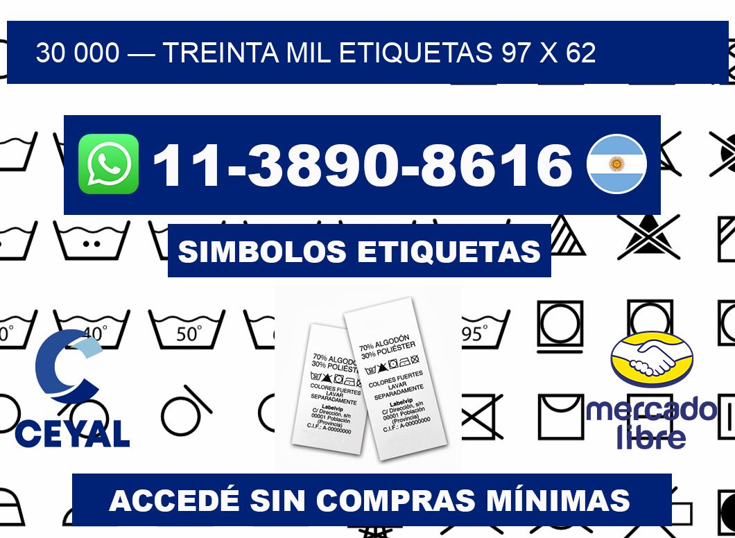 30 000 — treinta mil etiquetas 97 x 62