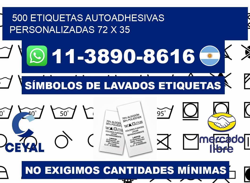 500 Etiquetas autoadhesivas personalizadas 72 x 35