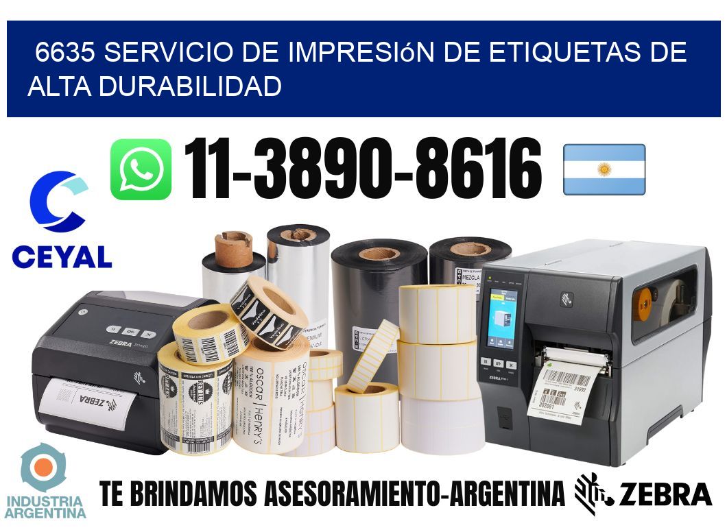 6635 Servicio de impresión de etiquetas de alta durabilidad