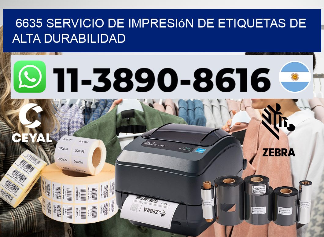 6635 Servicio de impresión de etiquetas de alta durabilidad
