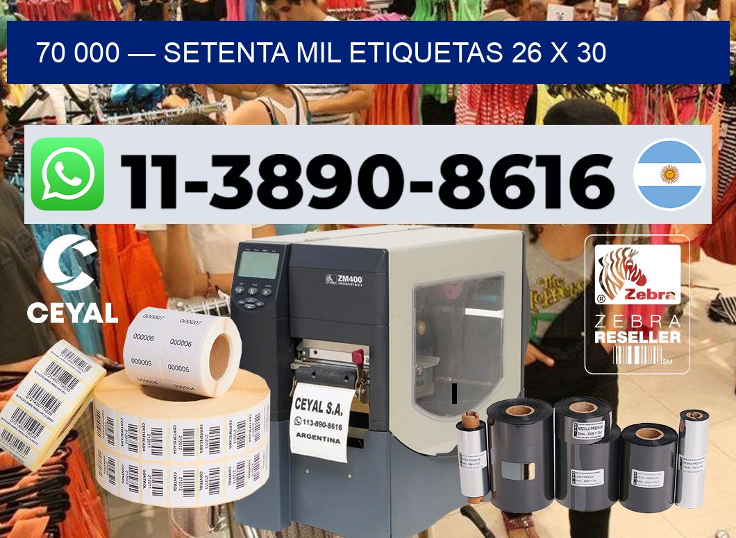70 000 — setenta mil etiquetas 26 x 30