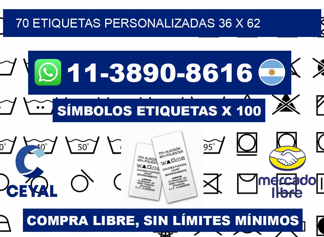 70 ETIQUETAS PERSONALIZADAS 36 x 62