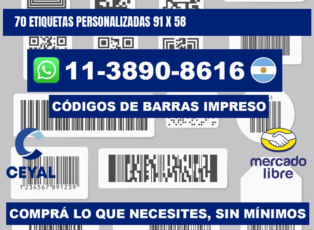 70 ETIQUETAS PERSONALIZADAS 91 x 58