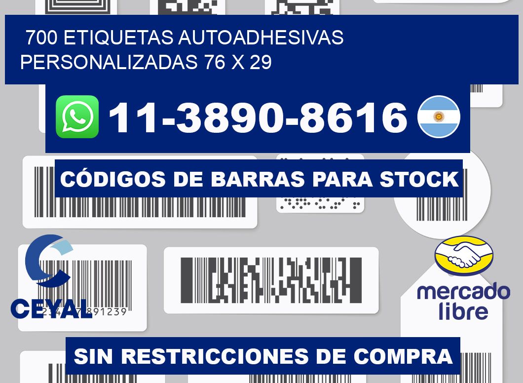 700 Etiquetas autoadhesivas personalizadas 76 x 29