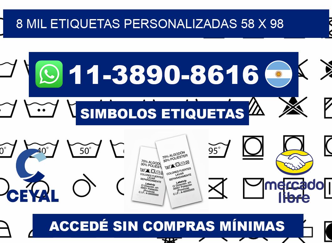 8 mil etiquetas personalizadas 58 x 98