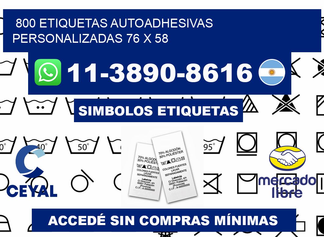 800 Etiquetas autoadhesivas personalizadas 76 x 58