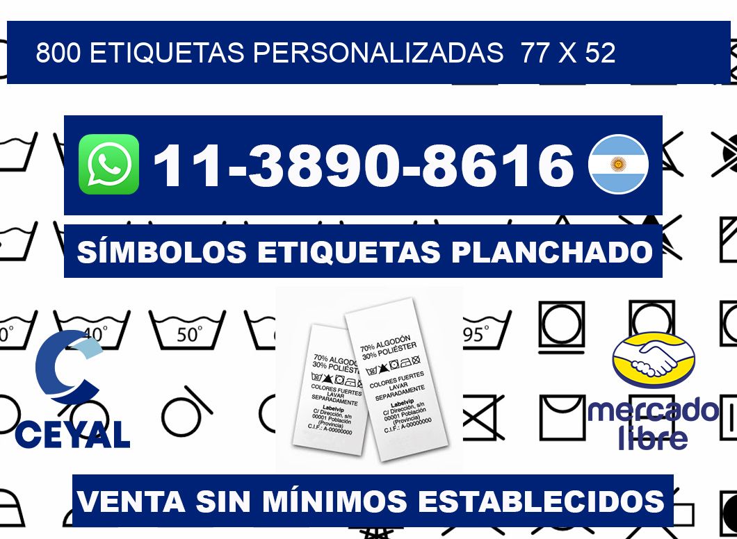 800 etiquetas personalizadas  77 x 52
