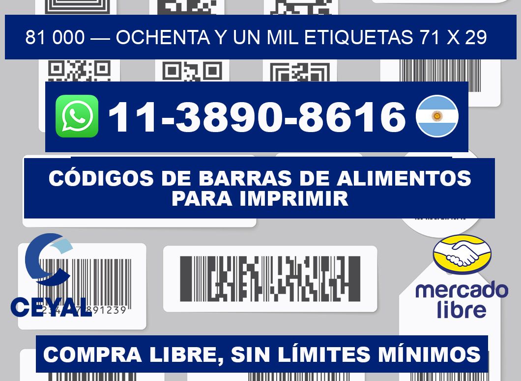 81 000 — ochenta y un mil etiquetas 71 x 29