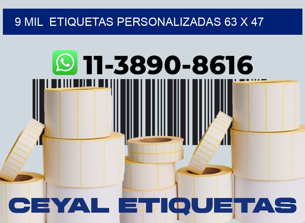 9 mil  etiquetas personalizadas 63 x 47