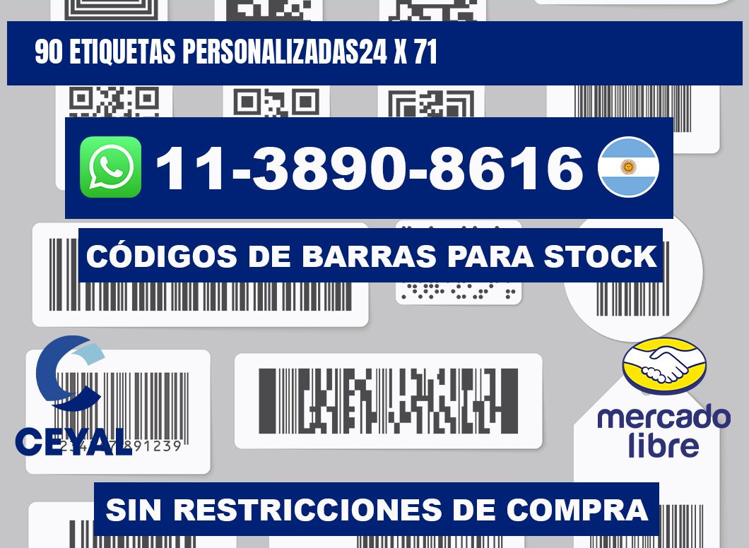 90 ETIQUETAS PERSONALIZADAS24 x 71