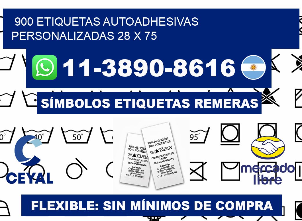 900 Etiquetas autoadhesivas personalizadas 28 x 75
