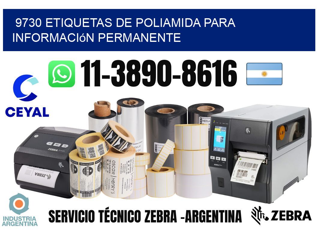 9730 Etiquetas de poliamida para información permanente