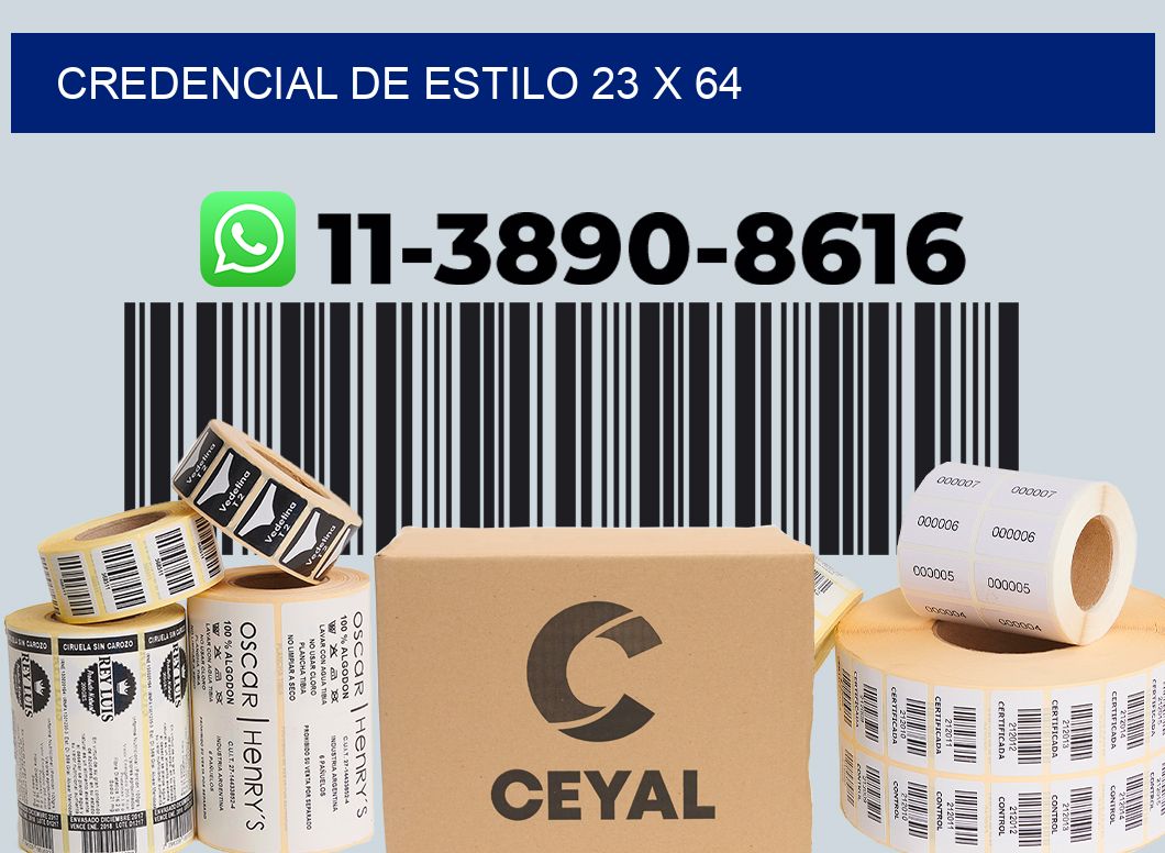 Credencial de estilo 23 x 64