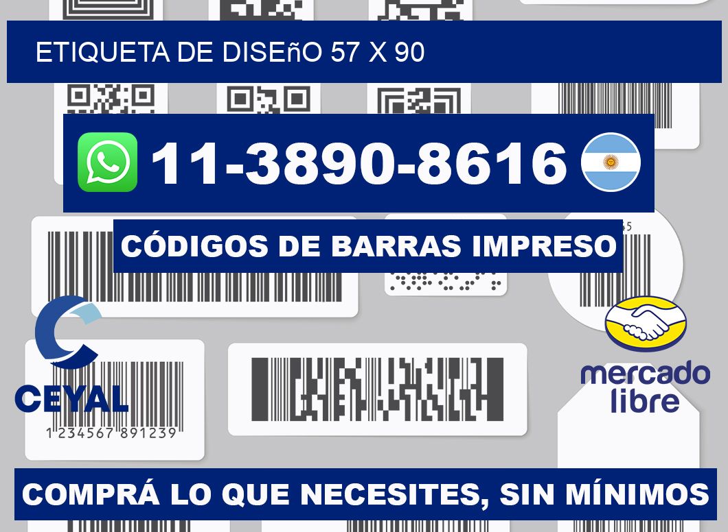 Etiqueta de diseño 57 x 90