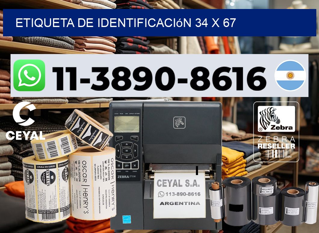 Etiqueta de identificación 34 x 67