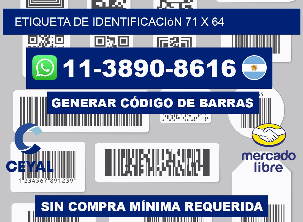 Etiqueta de identificación 71 x 64