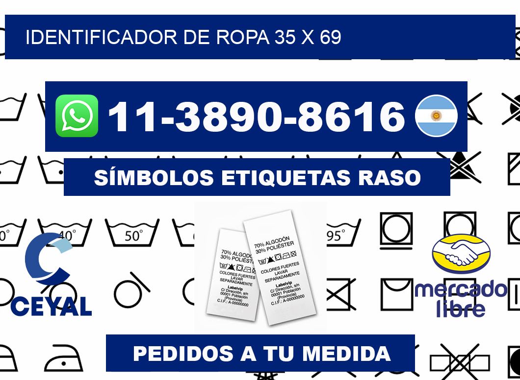 Identificador de ropa 35 x 69