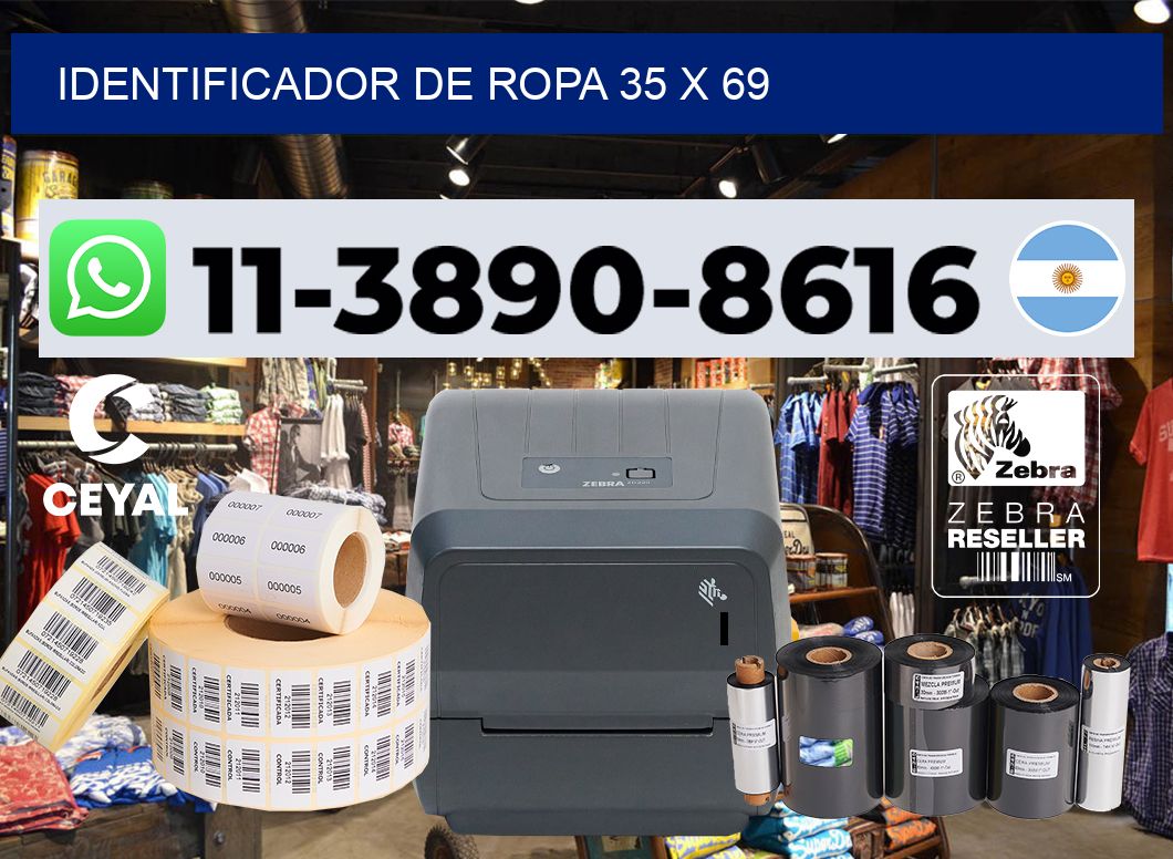 Identificador de ropa 35 x 69