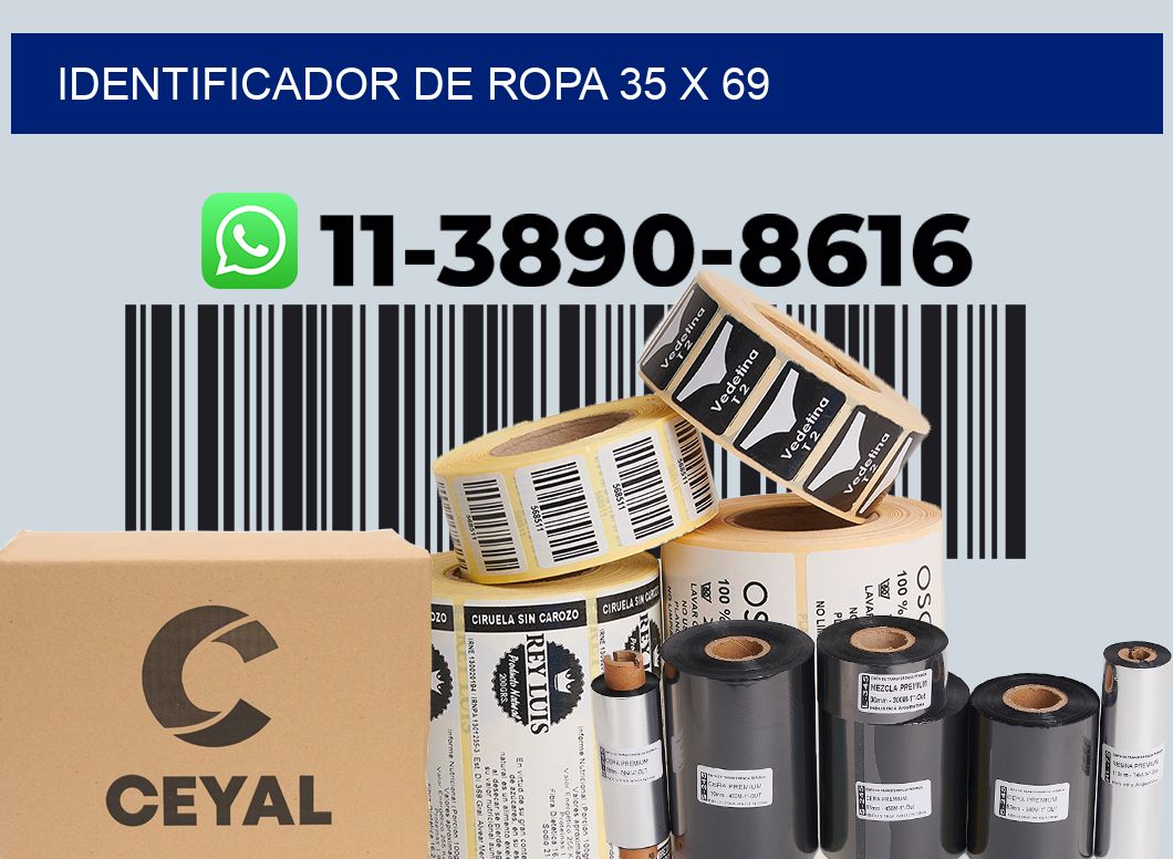 Identificador de ropa 35 x 69