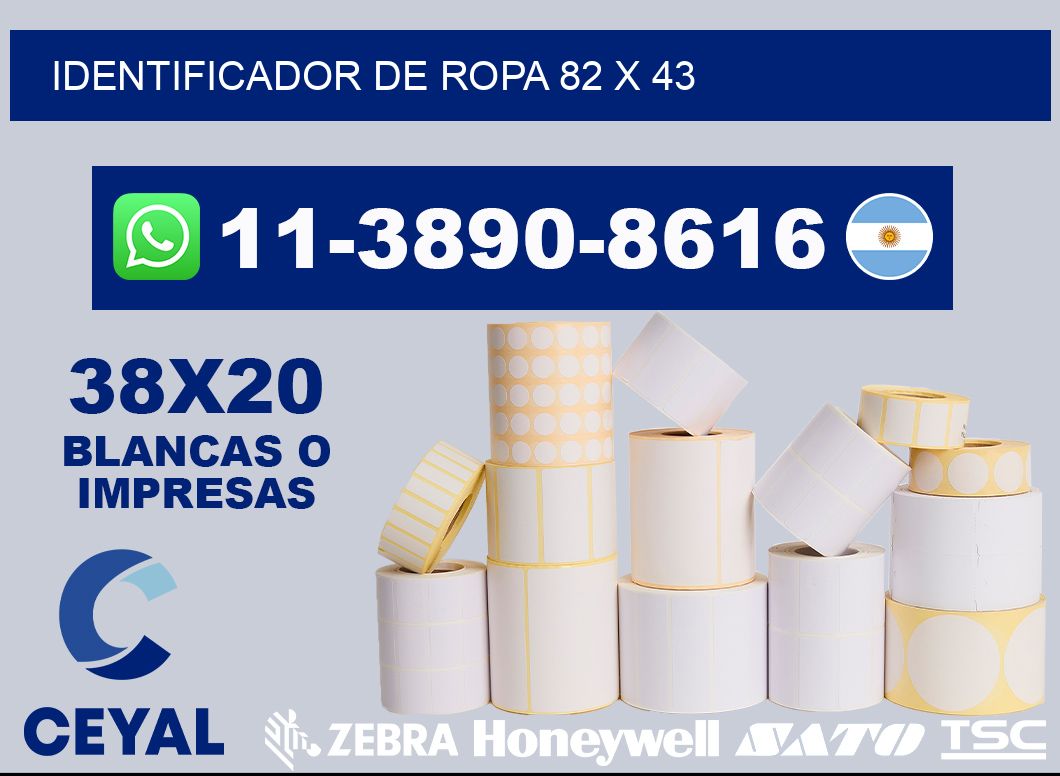 Identificador de ropa 82 x 43