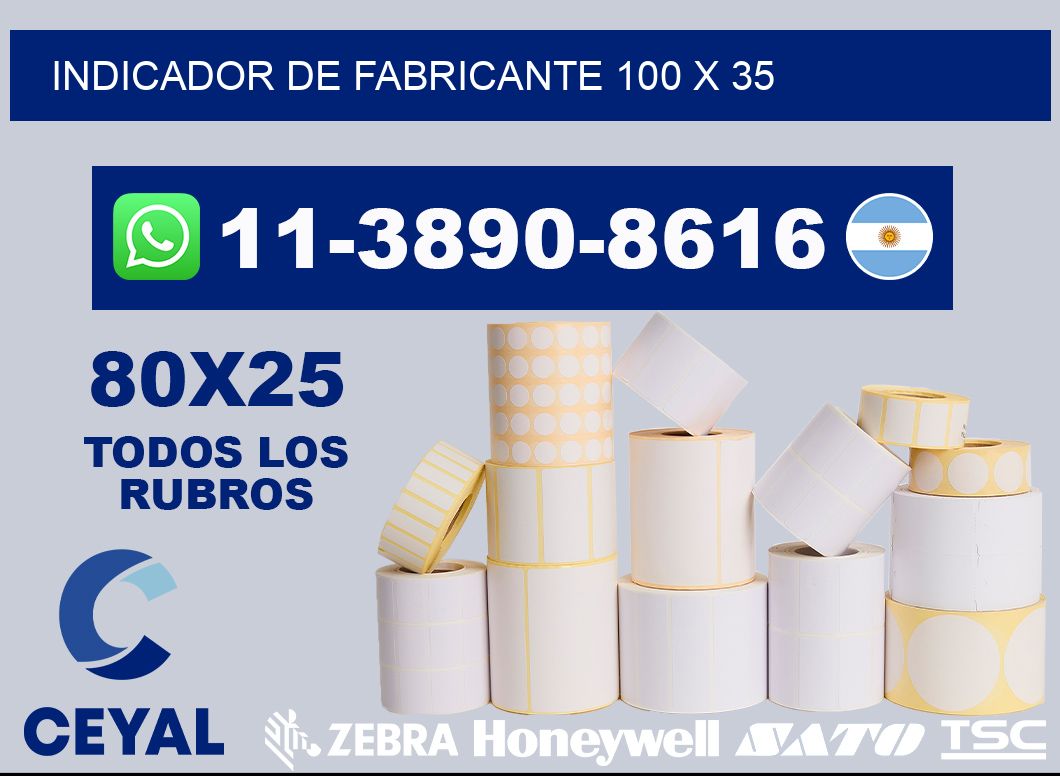Indicador de fabricante 100 x 35